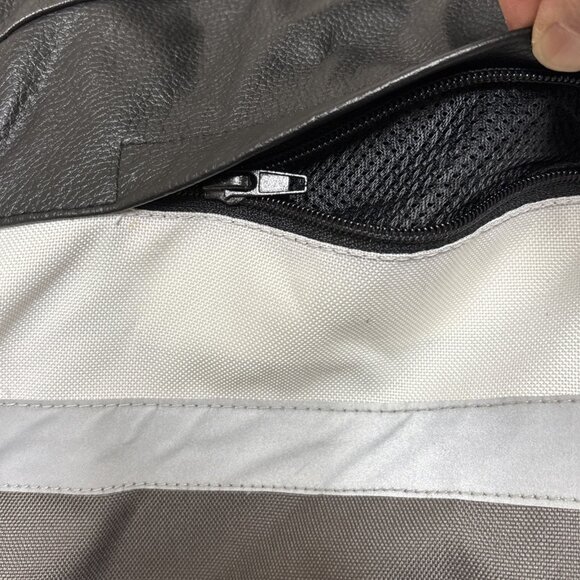 XElement Leather Motorcycle Jacket Mens L Black Reflective Waterproof Zip Liner - Picture 9 of 10